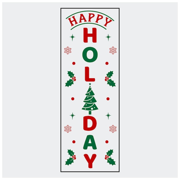 Signo de porche de Navidad signo de porche vertical paquete SVG para puerta y fondo Diseños