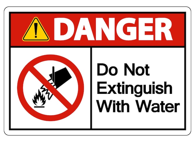 Signo de precaución No apagar con agua