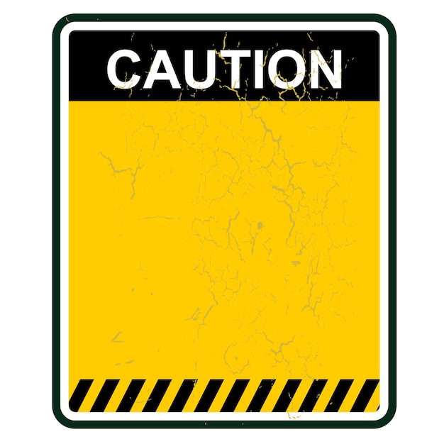 signo de precaución y vector de etiqueta adhesiva