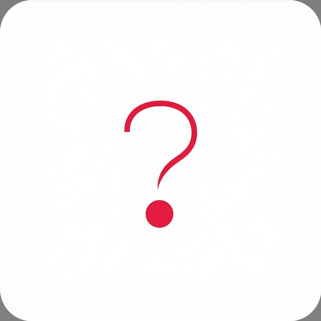 un signo de pregunta rojo en un fondo blanco