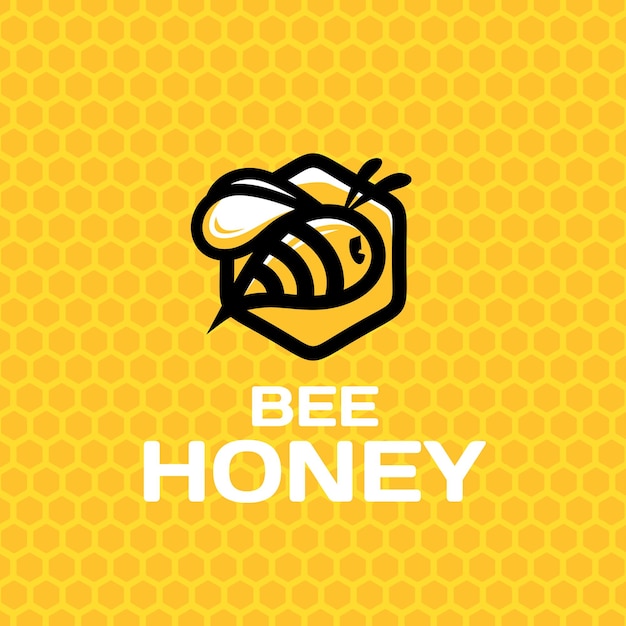 Signo profesional vectorial moderno logotipo miel de abeja