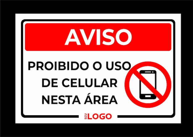 Signo prohibido de teléfono móvil