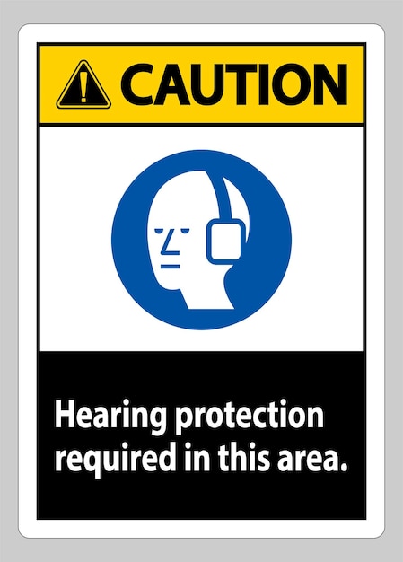 Signo de protección auditiva requerida en esta zona con símbolo