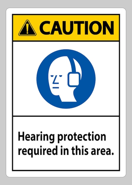 Signo de protección auditiva requerida en esta zona con símbolo