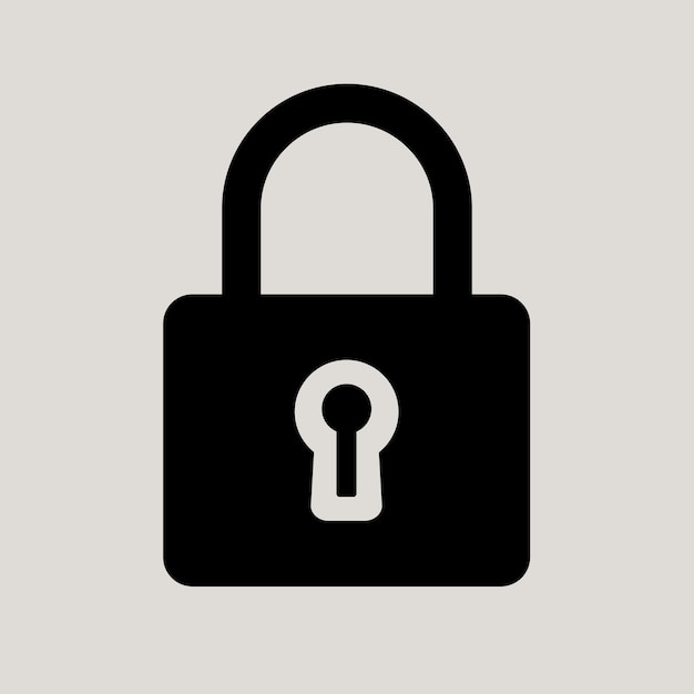 Signo de protección de bloqueo icono simple en el fondo