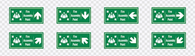 Signo de punto de reunión para emergencias Lugar de reunión seguro durante desastres Diseño vectorial