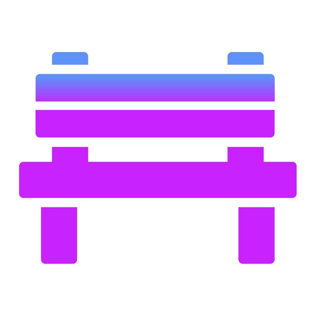 un signo púrpura y azul con un borde púrpura