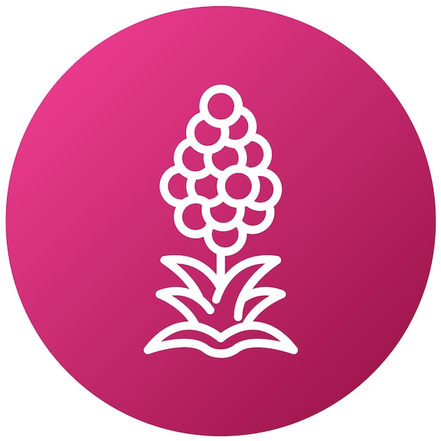 un signo púrpura con un ramo de uvas en él