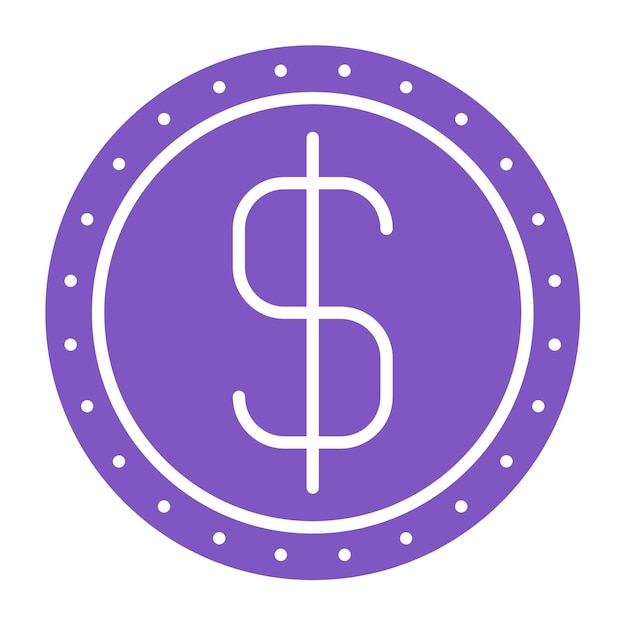 un signo púrpura con un signo de dólar en él