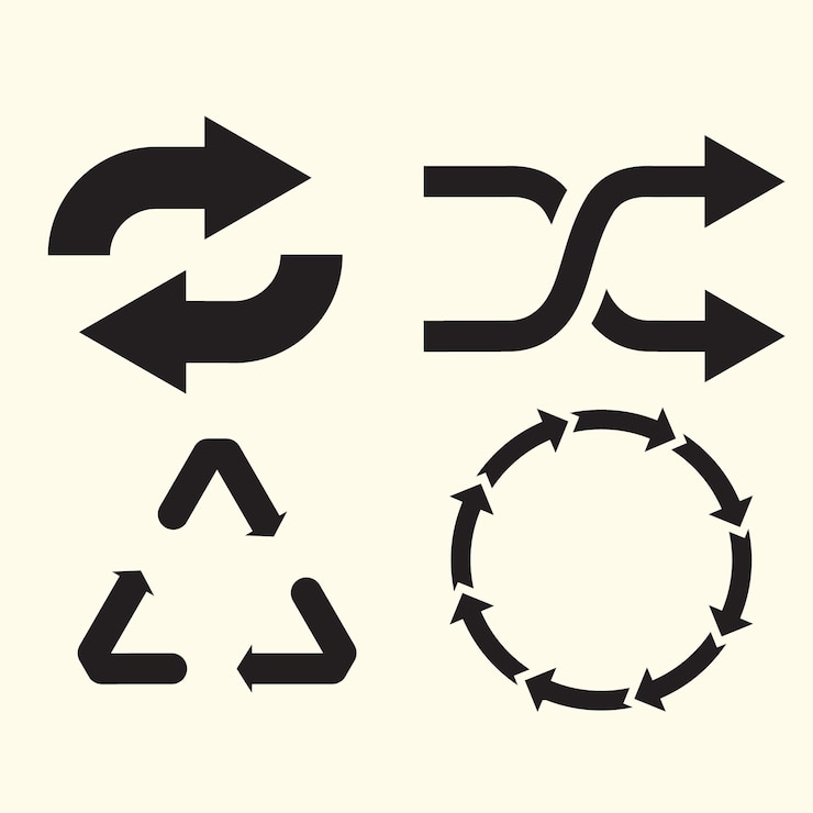 Vector un signo que tiene flechas que apuntan a la derecha