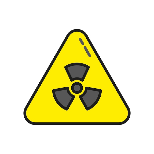 Signo de radiación símbolo vector glifo color icono