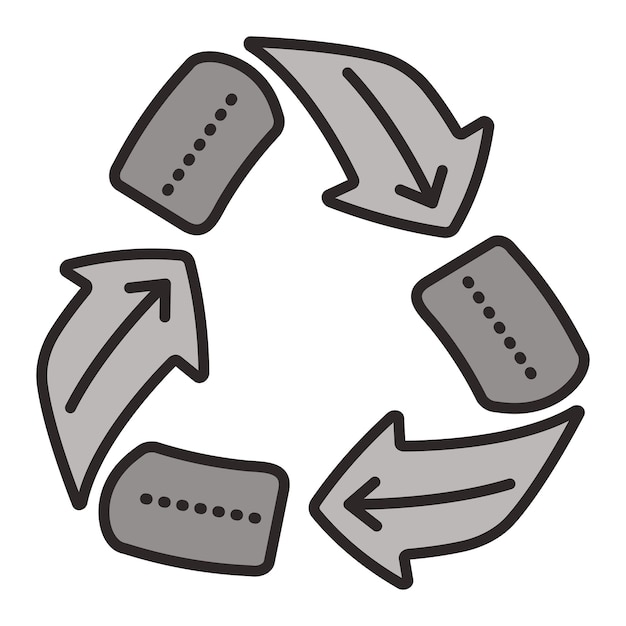 Signo de reciclaje y ciclicidad