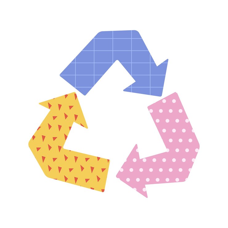 Vector signo de reciclaje pastel, impresión ecológica