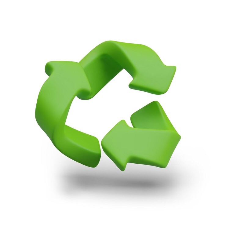 Vector signo de reciclaje verde símbolo universal del principio ecológico imagen realista aislada en ángulo