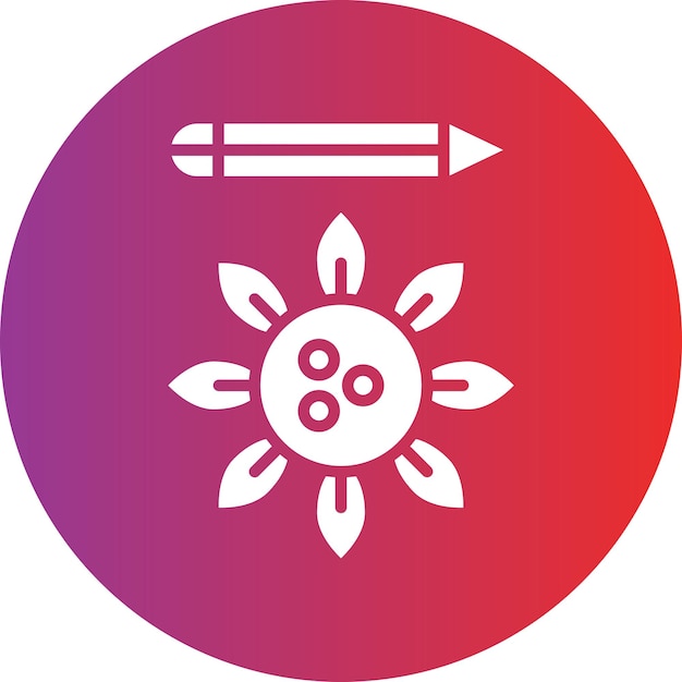 un signo rojo y púrpura con una flor en el medio