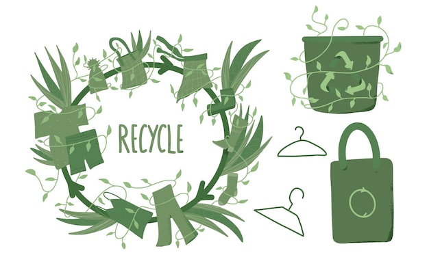 El signo de la ropa reciclada es el emblema ecológico de Vector