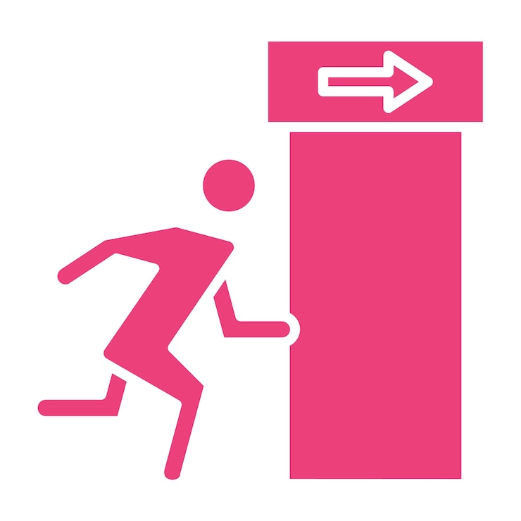 Vector un signo rosa con una flecha que señala a la derecha y la flecha que indica a la derecha