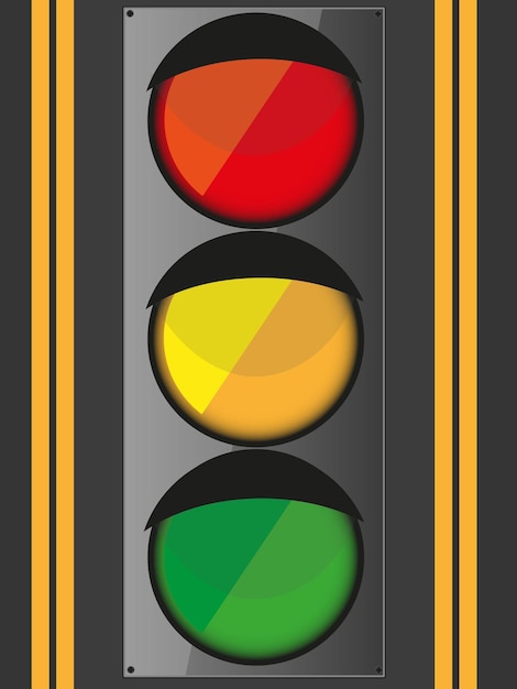 Signo de semáforo en el semáforo de carretera Regulación de control de dirección transporte y peatones.