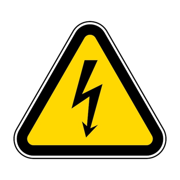 El signo del símbolo de alto voltaje de peligro aislado en fondo blanco Ilustración vectorial EPS10