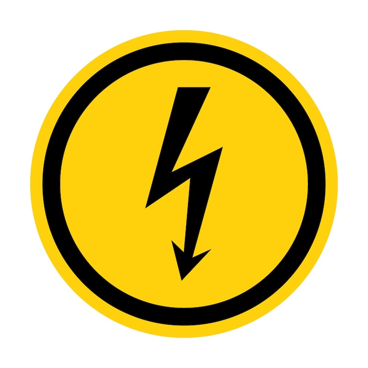 Vector el signo del símbolo de alto voltaje de peligro aislado en fondo blanco ilustración vectorial
