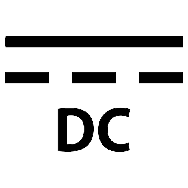 Signo del símbolo de corriente continua