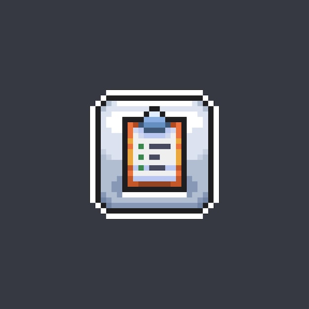 signo de tarea del documento en estilo pixel art