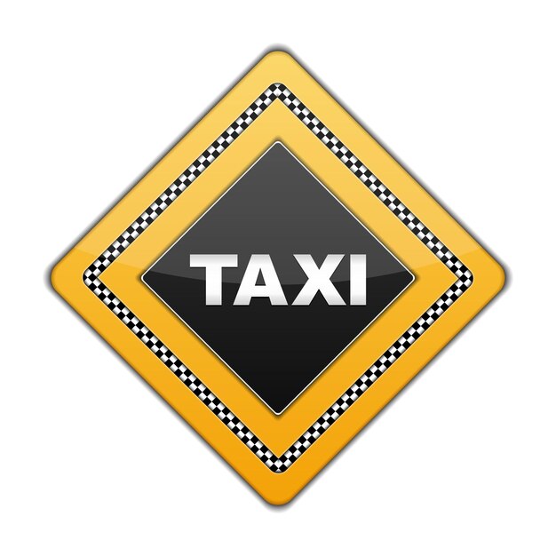 Vector signo de taxi en forma de rombo ilustración vectorial eps10