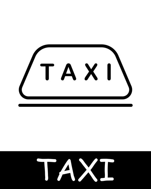 Signo de taxi en el icono del techo Silueta de texto de pancarta Simplicidad comodidad y eficiencia en el transporte Concepto de fácil acceso a los servicios de transporte