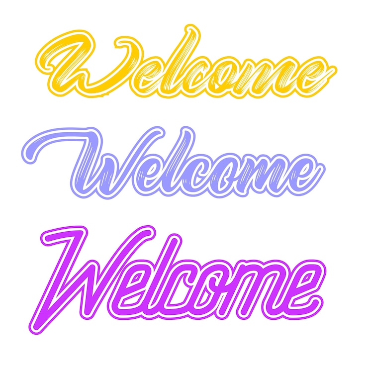 Vector signo de texto de bienvenida