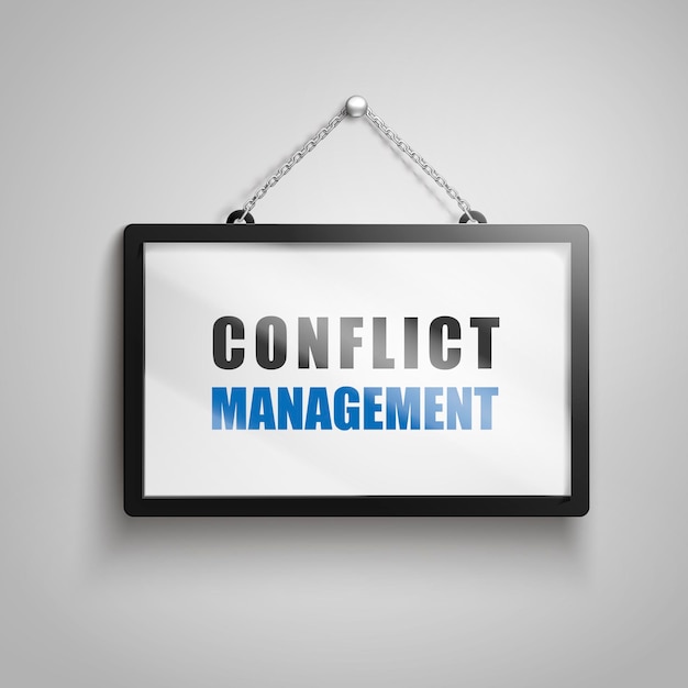 Signo de texto de gestión de conflictos