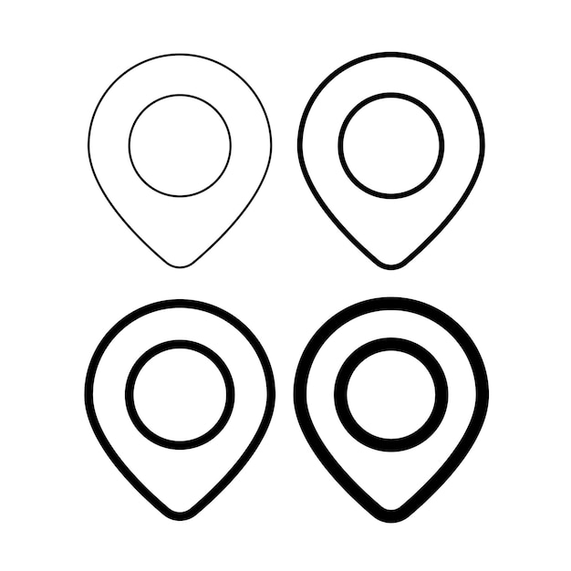 Signo de ubicación vectorial pin mapa pin lugar marcador de ubicación signo icono pin de navegación en arte de línea