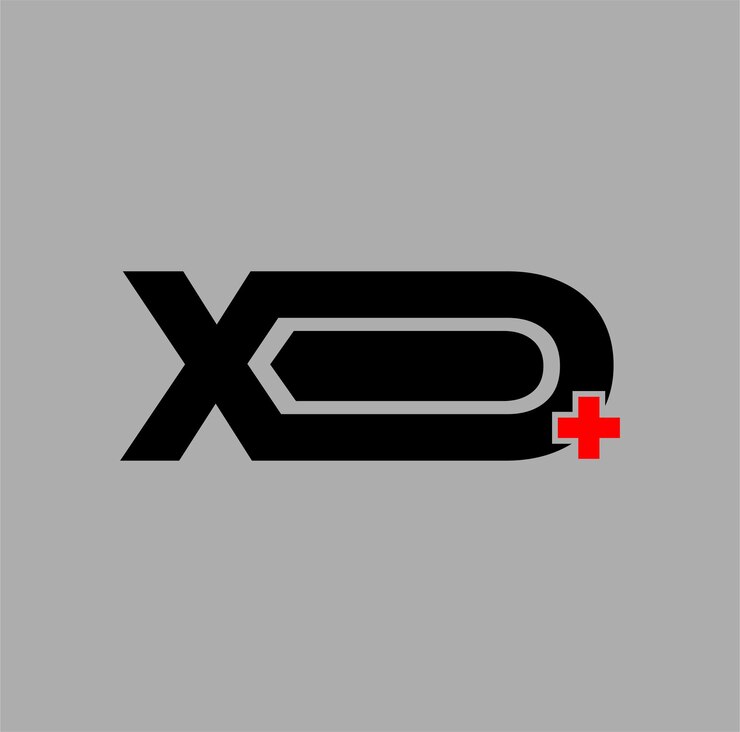 Vector signo vectorial de tipografía xd plus