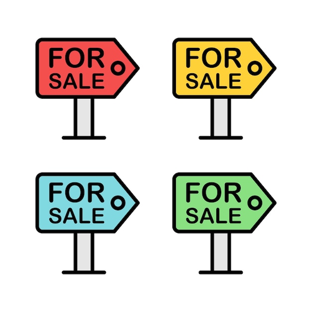 Signo vectorial para la venta en múltiples colores