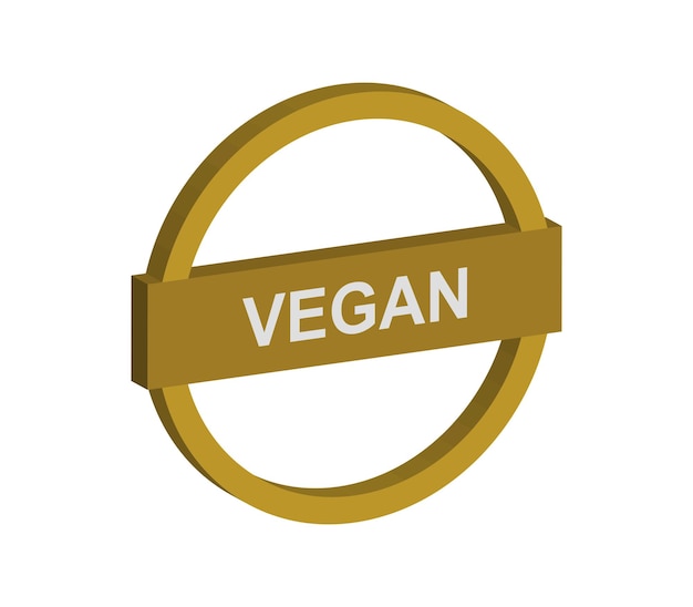 Signo vegano tridimensional.