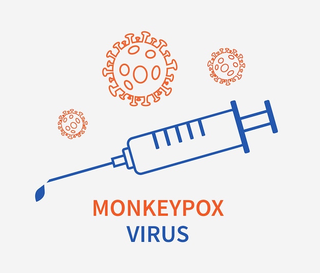 Signo del virus de la viruela del mono vacuna para la enfermedad epidémica del virus de la viruela del mono ilustración vectorial