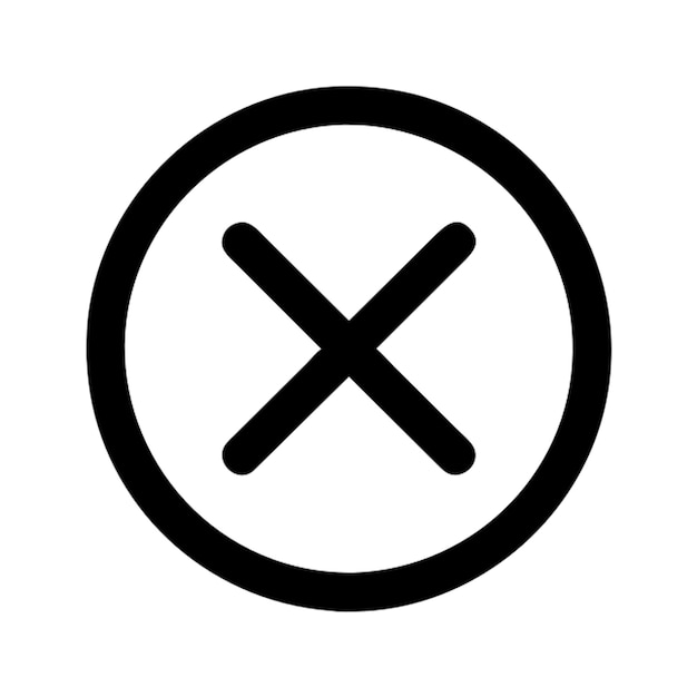 Signo de x sin icono de círculo