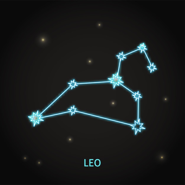 Signo zodiacal Leo de neón