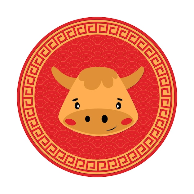 Signo del zodiaco chino buey. animales año nuevo chino