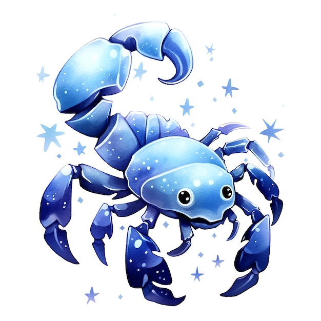 Vector signo del zodiaco escorpio acuarela