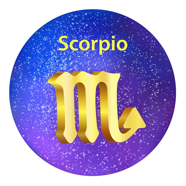 Vector signo del zodíaco escorpio en el cielo.