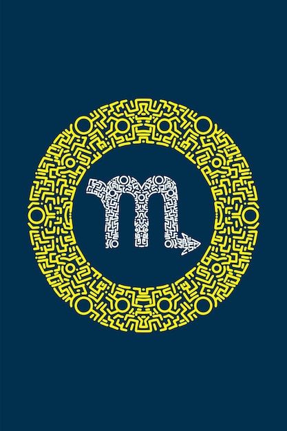 Signo del zodiaco Escorpión con ornamental
