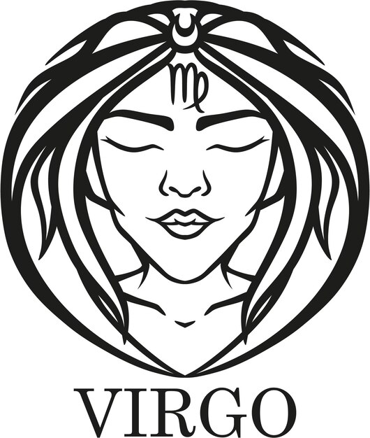 Vector signo del zodiaco horóscopo del horoscopo del signo del horoscopio virgo