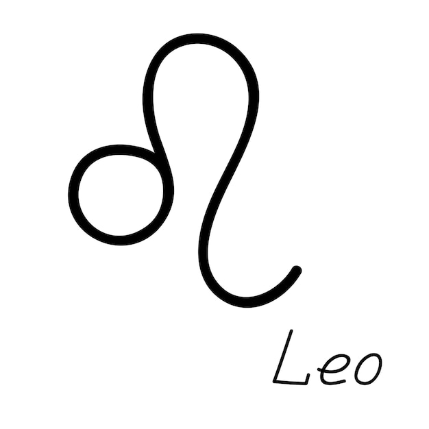 Signo del zodiaco leo dibujado a mano Símbolo esotérico garabato Astrología clipart Elemento para el diseño