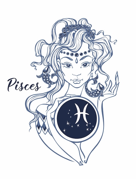 Signo del zodiaco Piscis una chica hermosa. Horóscopo.