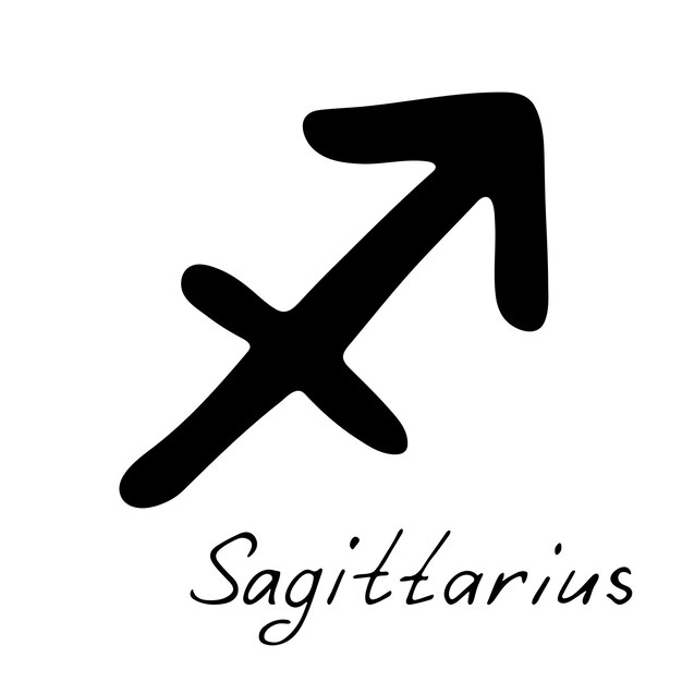Signo del zodiaco sagitario dibujado a mano Símbolo esotérico garabato Astrología clipart Elemento para el diseño