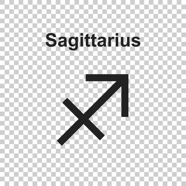 Signo del zodiaco de Sagitario Ilustración vectorial de astrología plana en fondo blanco