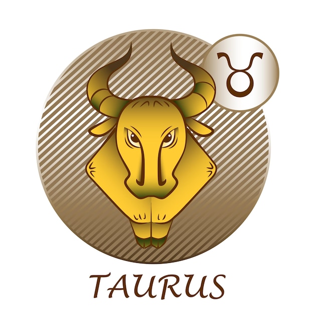 Signo del zodiaco Tauro. estilo de dibujos animados Icono de horóscopo astrológico.