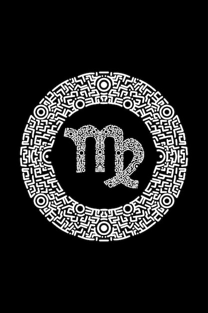 Signo del zodiaco de Virgo con ornamental