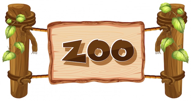 Signo de zoológico en blanco