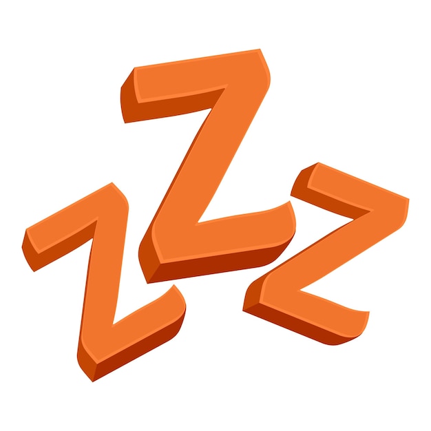 Signo zzz naranja que representa el tiempo de sueño y descanso